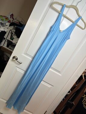 Like new L’Agence Akiya Light Blue Satin Slip Bias Cut Dress Size XXS